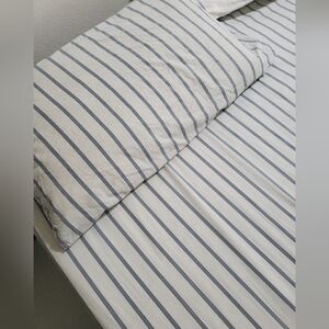 Ralph Lauren Striped Blue and White sheet Set